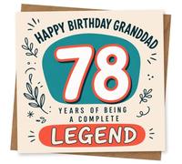 78th Birthday Card for Grandad - Complete Legend Typography