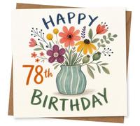 78th Birthday Card for Her, Elegant Floral Design | Eye-catching greeting card; Elegant Floral artwork for her on a 78th birthday with a warm, memorable feel