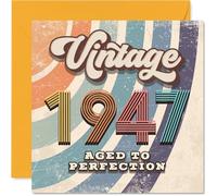78th Birthday Card for Men Women - Vintage 1947 Aged To Perfection - Happy 78 Birthday Cards for Brother Nan Husband Sister Grandad Nanny, 145mm Bday Greeting Cards