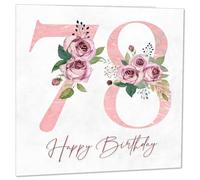 78th Birthday Card for Women - Floral 78th Birthday Cards for 78 year old woman Seventy Eight, Seventy Eighth Ladies Nan Grandma Mum Aunt Sister Mom Friend
