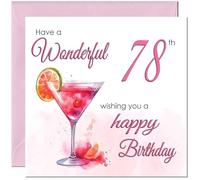 78th Birthday Card for Women - Ladies Elegant Birthday Cards for 78 year old woman Seventy Eight, Seventy Eighth Mum Sister Grandma Aunt Niece Nanny for her Mother Wife Girlfriend