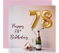 78th Birthday Cards for Women and Men, Balloons & A Bottle of Bubbly