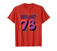 78th Birthday Gift Guess What? Celebration Surprise T-Shirt, Men, Red, L