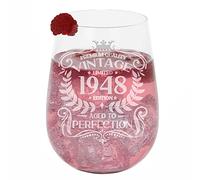 78th Birthday Gift Vintage 1948 Aged to Perfection Engraved Large Gin Glass Present for 78 Year Old Etched 590ml Stemless Gin Glass