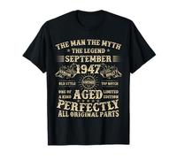 78th Birthday Gifts For Men September 1947 78 Year Old Bday T-Shirt