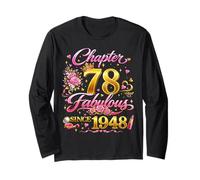78th Birthday Queen Chapter 78 Fabulous Since 1948 Women Long Sleeve T-Shirt