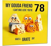 78th Friend Birthday Card - Cheese Pun Funny Best Friend Birthday Card for 78 Year old Seventy Eight, Seventy Eighth