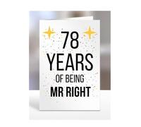 78th Wedding Anniversary Card, of being Mr Right, Gifts for Husband, Boyfriend, Fiance, Couple, Ideas, Men, Him, Male, Presents for Christmas, 78 years, A5-176b_78