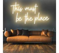 78x16 Inch Super Large This Must Be The Place Neon Sign for Wall Decor,Neon Light Signs with Remote Dimmer,This Must Be The Place LED Sign for Bedroom, Office, Cafe, Bar, Weddings, Warm White