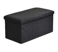 (78x38x38cm, Black ) Folding Ottoman Boucle Teddy Bear Storage Box