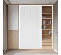 79 75 71 Inch Custom Size Bookcases Temporary Retractable Doors, No-Drilling Sliding Invisible Partition Door with Aluminum Frame for Room Separation & Privacy Barrier(H-75in/190.5cm,Wide 39in/99cm)