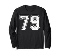 79 Number Seventy-Nine Team Sports Grunge Varsity Matching Long Sleeve T-Shirt