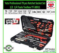 79 pcs Ratchet Socket Set 1/2 1/4 Tools Toolbox Yato Professional YT-38911