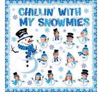 79 Pcs Winter Bulletin Board - Snowman Decorations DIY Photo Wall Winter Classroom Christmas Decorations Snowflake Cutouts for School Home Holiday Party