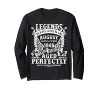 79 Year Old Birthday Gifts For Men August 1946 Birthday Funn Long Sleeve T-Shirt