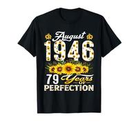 79 Years Old August 1946 Floral 79th Birthday Decorations T-Shirt