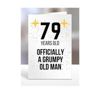 79 Years Old, Officially a Grumpy Old Man Card, Funny, Joke, Gift, 79th Happy Birthday, Presents for, Dad, Daddy, Grandad, Husband, Uncle, Him, Male, A5-164_51