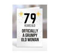 79 Years Old, Officially a Grumpy Old Woman Card, Funny, Joke, Gift, 79th Happy Birthday, Presents for Mum, Mummy, Grandma, Wife, Aunt, Her, Female, A5-164_122