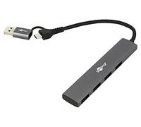 goobay USB C Hub 5 Gbit/s - 2 in 1 Aluminium USB 3.2 - USB-C Male/USB-A Male (USB 3.2) > 4x USB-A (USB 3.2) / USB C Splitter Compatible with MacBook/iPad/Laptop/Phones and USBC Devices - 79149