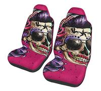 799 2 Pcs Auto Seat Covers Set Rockabilly Skeleton Car Seat Protector Covers Auto Seat Accessories Car Seat Covers Novelty Universal Fit Vehicle Seat Cover, For Trucks, Most Automotive
