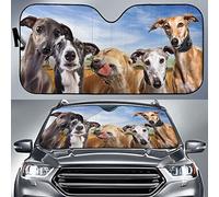 799 Car Accessories Funny Black White And Tan Greyhound Dog Lover Front Window Sunshades Foldable Car Sun Shade Universal For Summer Car Suv M