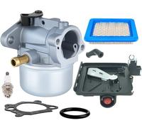 799868 Carburetor Compatible with Briggs & Stratton 498170 799872 694202 497586 498254 790821-14111 Carburetor +795259 Air Filter Cleaner Primer Base By LEIMO
