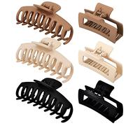79Style 6pcs Hair Clips Set - Large, Medium and Big Claw Clips for Thick, Curly, Long Hair in Neutral Color for Women and Girls