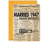 79th Anniversary Cards for Women and Men, Married 1947 Newspaper