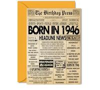 79th Birthday Card for Men Women - Bday Press Newspaper 1946 - Happy 79 Birthday Cards for Brother Auntie Grandad Uncle Nanny Grandma, 5x7 Inch Bday Greeting Cards