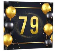 79th Birthday Card for Men Women - Black & Gold Birthday Card for 79 Year old Woman Nan Grandma Mum Aunt Ladies Nan Friend Sister Seventy Nine, Seventy Ninth Nanny