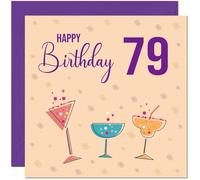 79th Birthday Card for Women - Cocktails - Any Age ladies Birthday Card for 79 Year old Seventy Nine, Seventy Ninth