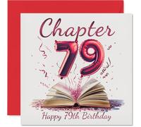 79th Birthday Cards for Men Women - Start of Another Chapter - Happy Birthday Card for 79 Year Old Man Woman Auntie Husband Brother Uncle, 145mm Bday Greeting Cards