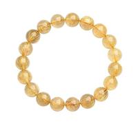 7A+ Golden Rutilated Quartz Bracelet - Natural Healing Crystal, 8mm Beads, Spiritual Energy, Beautiful and Durable(9~9.8mm)