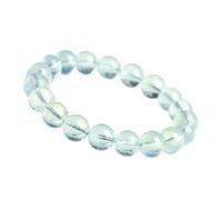 7 Natural Mint Blue Aquamarine Round Bead Bracelet - 8mm Healing Crystal Bracelet, Calming & Soothing Energy, Elegant & Transparent(13~13.8mm)