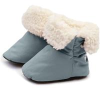 7AM Infant Booties for Winter - Waterproof Kids Snow Boots for Baby Boys & Girls, Warm Vegan Sherpa Lining Baby Booties, Anti-Slip Soles Kids Winter Shoes, Newborn Winter Essentials | (Mirage, 6-12M)