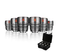 7artisans 10mm/16mm/25mm/35mm/50mm/85mm T2.1"Hope"Series Professional Cinema Lens S35 Frame Set Compatible for Fuji X-Mount,For FUJIFILM X-S20/X-T5/X-H2/X-T4/X-H2S/X-T3/X-S10(Titanium Gray)