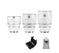 7artisans 16mmT2.5/105mm T2.1/135mm T2.4 Infinte Series Professional Full Frame Manual Cine Lens Compatible for EF Mount,White