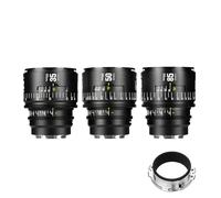 7artisans 35/50/85mm T2.1 Infinte Series Professional Full Frame Manual Cine Camera Lenses Compatible for EF Mount for Photography Filmmaking, Black