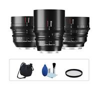 7artisans 35mm 50mm 85mm T2.0 Full Frame Cine Lens Kit Large Aperture Cinematic Professional Film Lens for Leica/Sigma/Lumix/Panasonic L Mount Camera