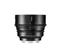 7artisans 50mm T2.0 Large Aperture Full Frame Cine Lens Compatible for Canon RF-Mount, Manual Focus Low Distortion Cinema Lens Mirrorless Cameras for Canon EOS R, RED, R3, R5, R6, R7, R10, RP, Black