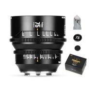 7artisans 75mm T1.5 Dream Series Manual Focus Full-Frame Large Aperture Prime Cine Lens Compatible for Sigma FP, Panasonic S1 S1H S5, Leica SL SL2, Black