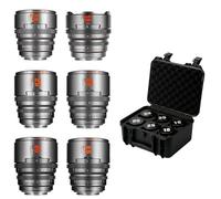 7atisans 10/16/25/35/50/85mm T2.1 Cine Lens Series 6 Lens Pack Super 35 Hope Prime for Cameras with M4 Mount (Titanium)