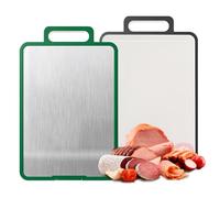 7BRO'S Cutting Board Cutting Boards for Kitchen Double Sided Cutting Green & Grey Premium Modern Cutting Board Stainless Steel Cutting Boards for Kitchen (Green)