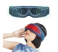7C Eye Massager with Heat - Sleeping Mask - Eye Care Device for Dark Circles Puffiness 3D Compression with 21Nodes Temple Massage Head & Magnetic Power Hot Compress Mask （Blue）