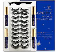 7C SEVENCROWN 7C SevenCrown 3D Magnetic Eyelashes and Eyeliner Set, 10 Pairs Reusable Magnetic Eyelashes, Long Life, Natural Look, Easy to Use with Improved
