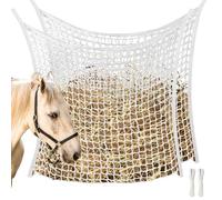 7CDXD 2 PCS Slow Feed Hay Net, Hay Bags for Horses with Large Capacityr (White)