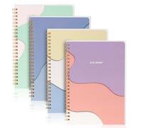 7CDXD 4 Pack Spiral Notebooks,A5 Size Hardcover Notepad,College Ruled Spiral Notebook,Great Notebook for Work,80 Sheets/160 Pages for Office, School, and Gift