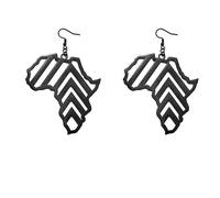 7cm African Map Earrings Big Exaggerate Larger Earring Stud Africa Ornaments Traditional Ethnic Hyperbole Jewelry(7cm Black,7cm Big)