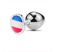 7cm Butt Plug Stainless Steel Anal Plug Flag-Themed Buttplug for Beginner Washable Rustproof Sex Toys for Men Women Non-Slip Adult Sex Toyscouple for Couples Gays Football Gifts (France/Netherland)