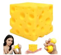 7CM Giant Cheese Squishy Toy,Cube Stress Ball,Soft Big Squishy Cheese Sensory Slow Rebound Shapeable Squeeze Ball Sensory Fidget Toy Soft Relieves Stress for Kids and Adults